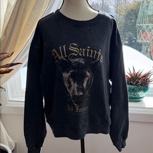 All Saints Black Panther Graphic Sweater